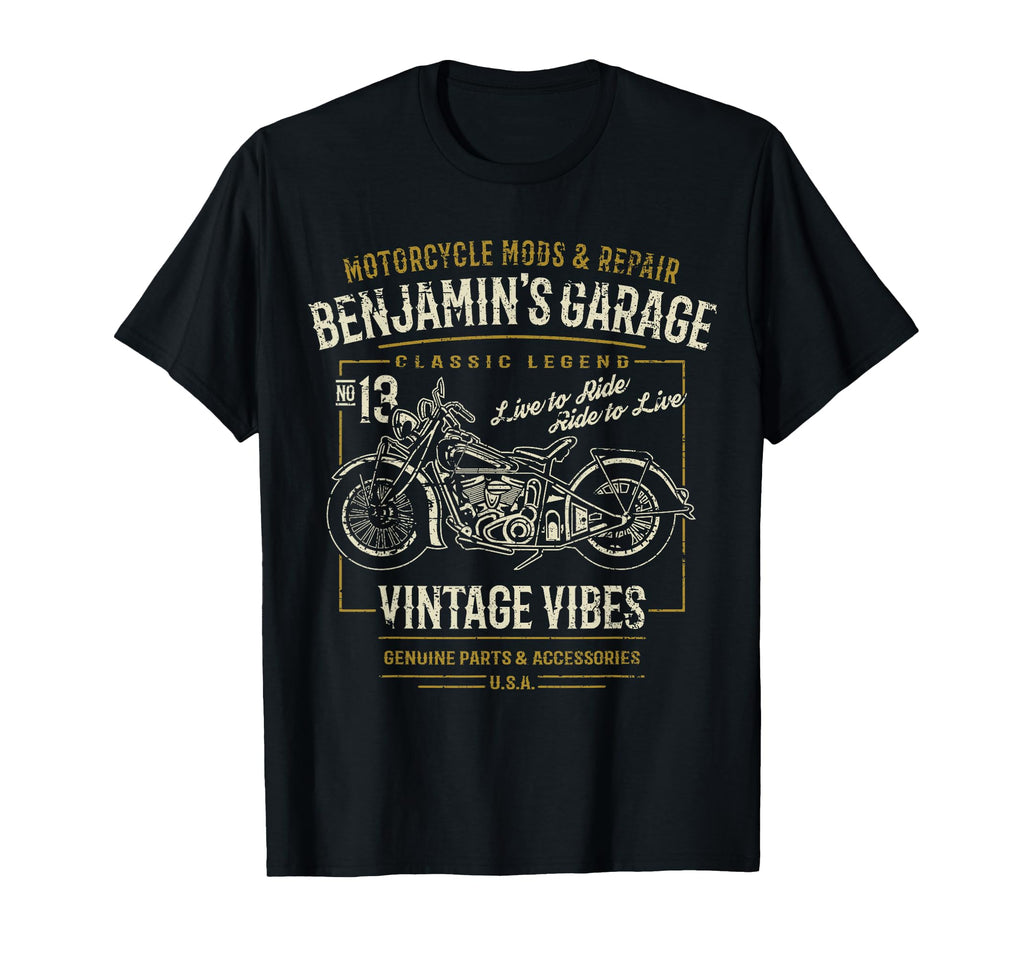 Benjamins Garage Motorcycle T-Shirt - Unique Graphic Men Women - T-Shirt, Sweatshirt, Hoodie