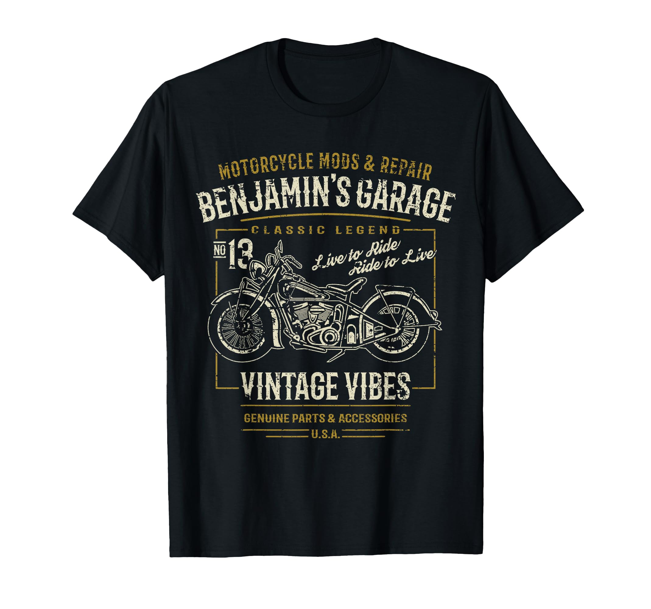 Benjamins Garage Motorcycle T-Shirt - Unique Graphic Men Women - T-Shirt, Sweatshirt, Hoodie