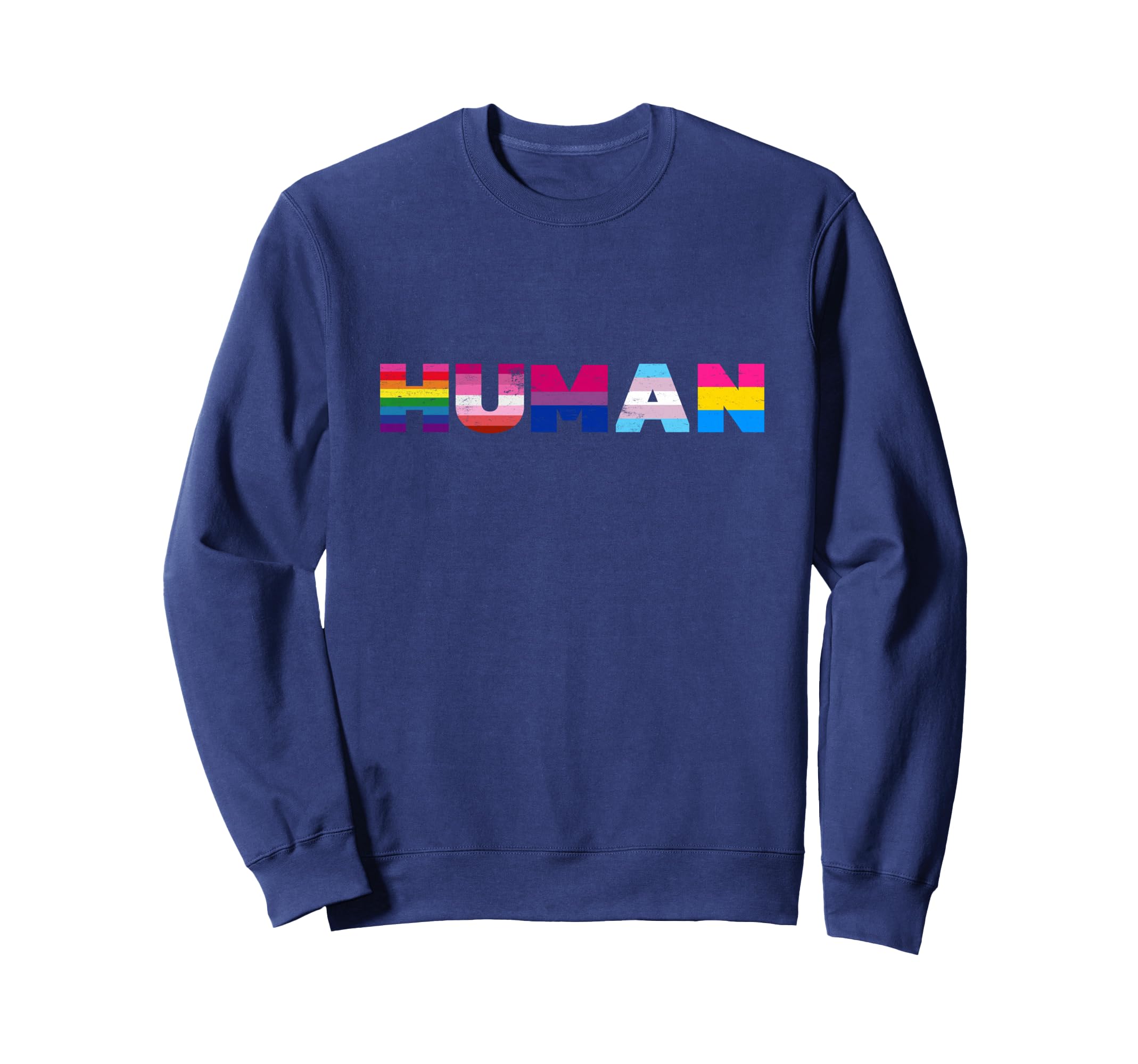 Human Flag Lgbt Gay Pride Month Sweatshirt - Minimalist Print Men Women - T-Shirt, Sweatshirt, Hoodie