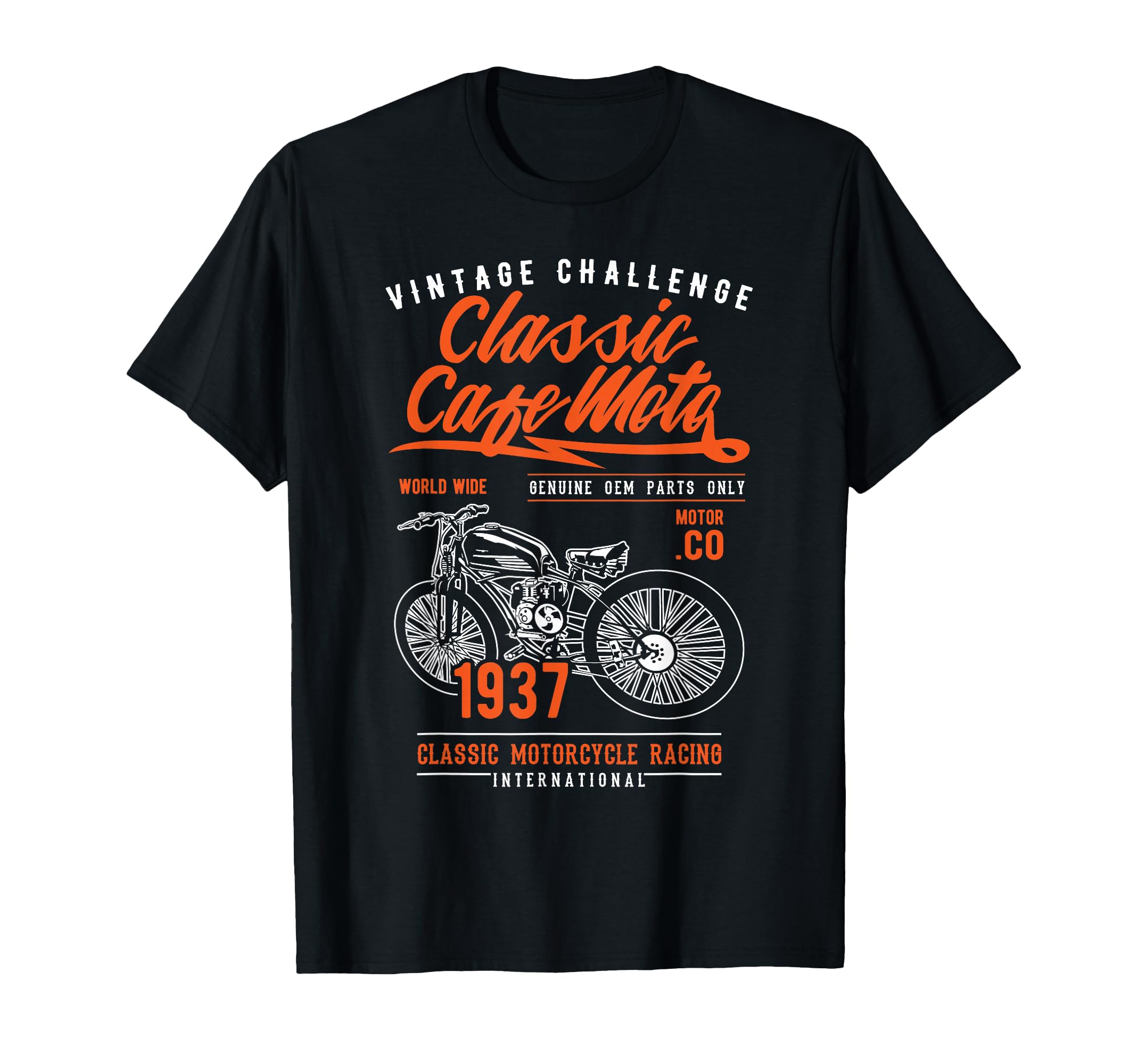Cafe Racer Motorcycle Distressed T-Shirt - Minimalist Print Men Women - T-Shirt, Sweatshirt, Hoodie