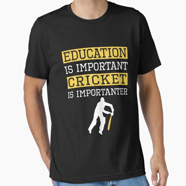 Education Is Important Cricket Importanter Sports - Adult & Kids T-Shirts, Sweatshirts & Hoodies apparel design preview 1