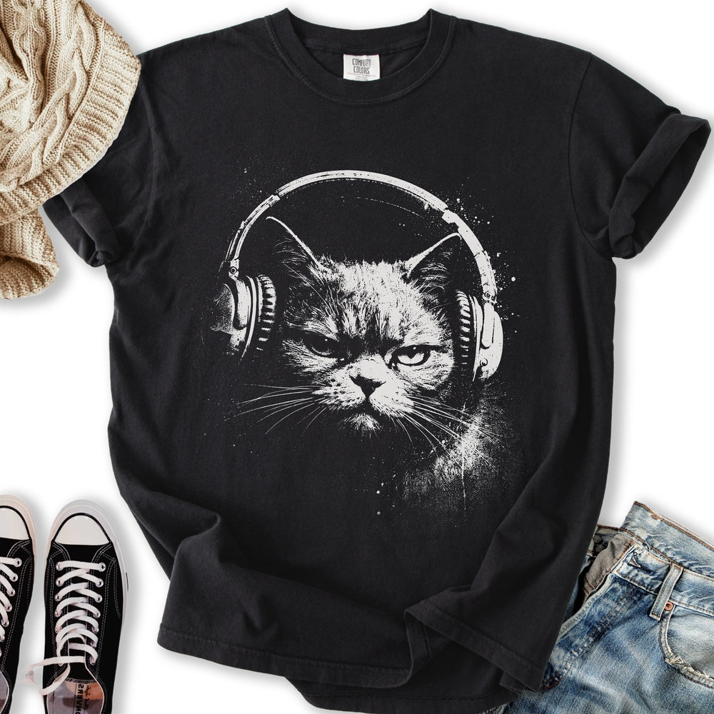 Headphones Cat - Adult & Kids T-Shirts, Sweatshirts & Hoodies apparel design preview 1