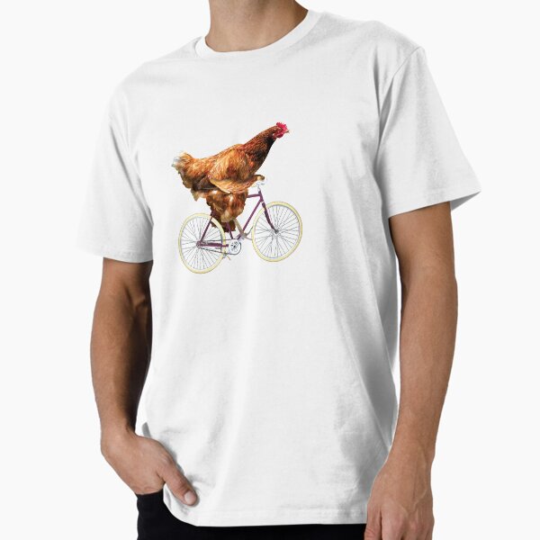 Quirky Chicken Riding Bicycle Premium - Adult & Kids T-Shirts, Sweatshirts & Hoodies apparel design preview 1