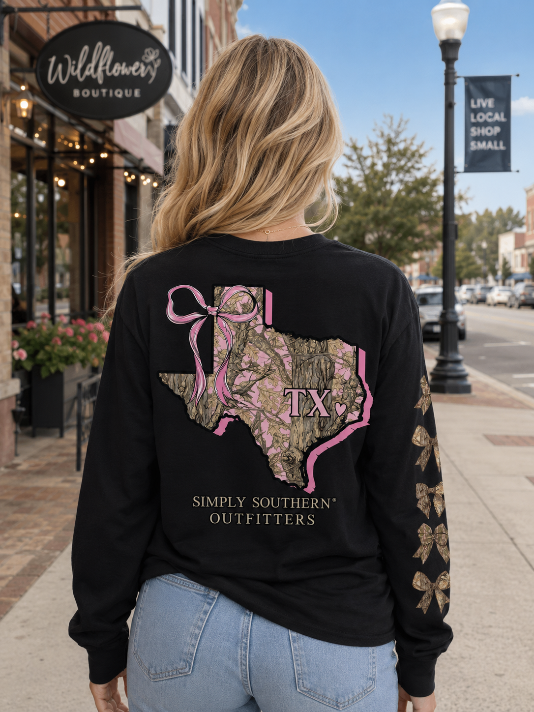 Simply Southern Texas Camo Bow - Adult & Kids T-Shirts, Sweatshirts & Hoodies apparel design preview 1