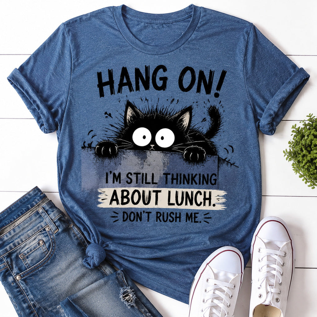 Hang On Cat Print Women Slogan - Adult & Kids T-Shirts, Sweatshirts & Hoodies apparel design preview 1