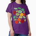 Nasturtiums Snails On Brown - Adult & Kids T-Shirts, Sweatshirts & Hoodies apparel design preview 1