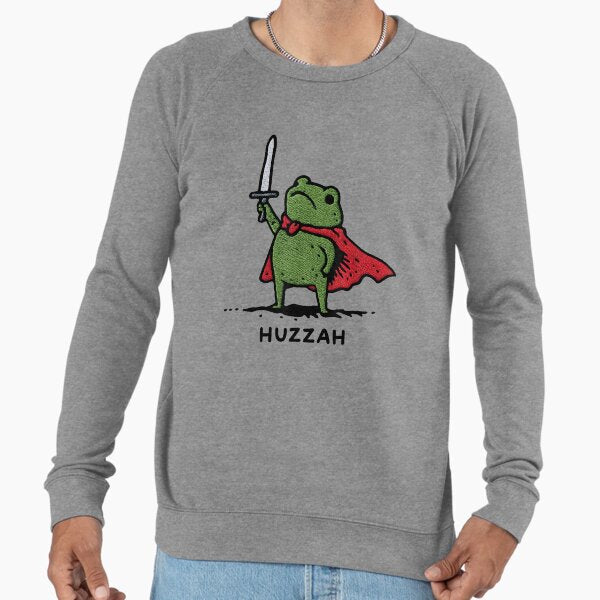 Huzzah Frog With Sword Lightweight - Adult & Kids T-Shirts, Sweatshirts & Hoodies apparel design preview 1