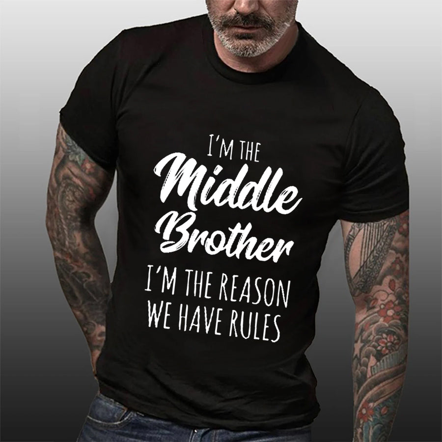 I'm The Middle Brother Print Men Slogan - Adult & Kids T-Shirts, Sweatshirts & Hoodies apparel design preview 7