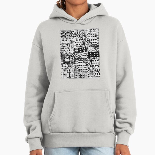Analog synthesizer modular system black and white - Adult & Kids T-Shirts, Sweatshirts & Hoodies apparel design preview 1
