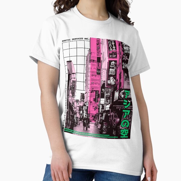 Vaporwave Cyberpunk Japanese Neon City - Adult & Kids T-Shirts, Sweatshirts & Hoodies apparel design preview 1