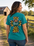 Sassy Frass Blessed Leopard Cross Faith - Adult & Kids T-Shirts, Sweatshirts & Hoodies apparel design preview 1