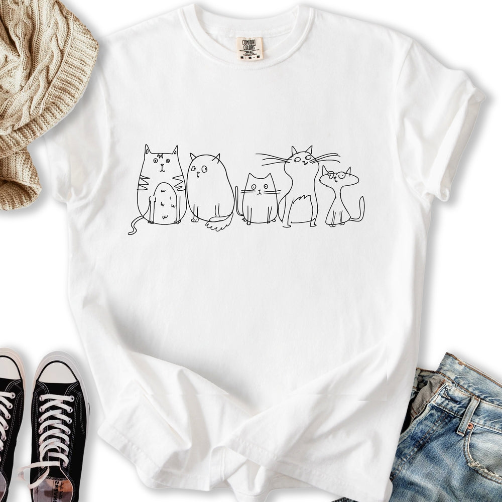 Vintage Cats Sketch - Adult & Kids T-Shirts, Sweatshirts & Hoodies apparel design preview 2