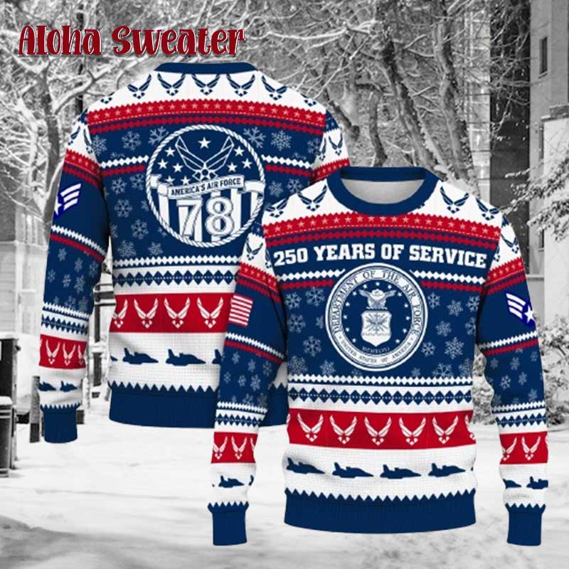 78 Years Ranks Us Air Force Ugly Christmas Sweater product image