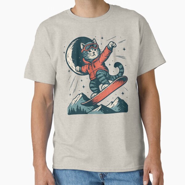 Vintage Snowboarding Cat - Adult & Kids T-Shirts, Sweatshirts & Hoodies apparel design preview 1