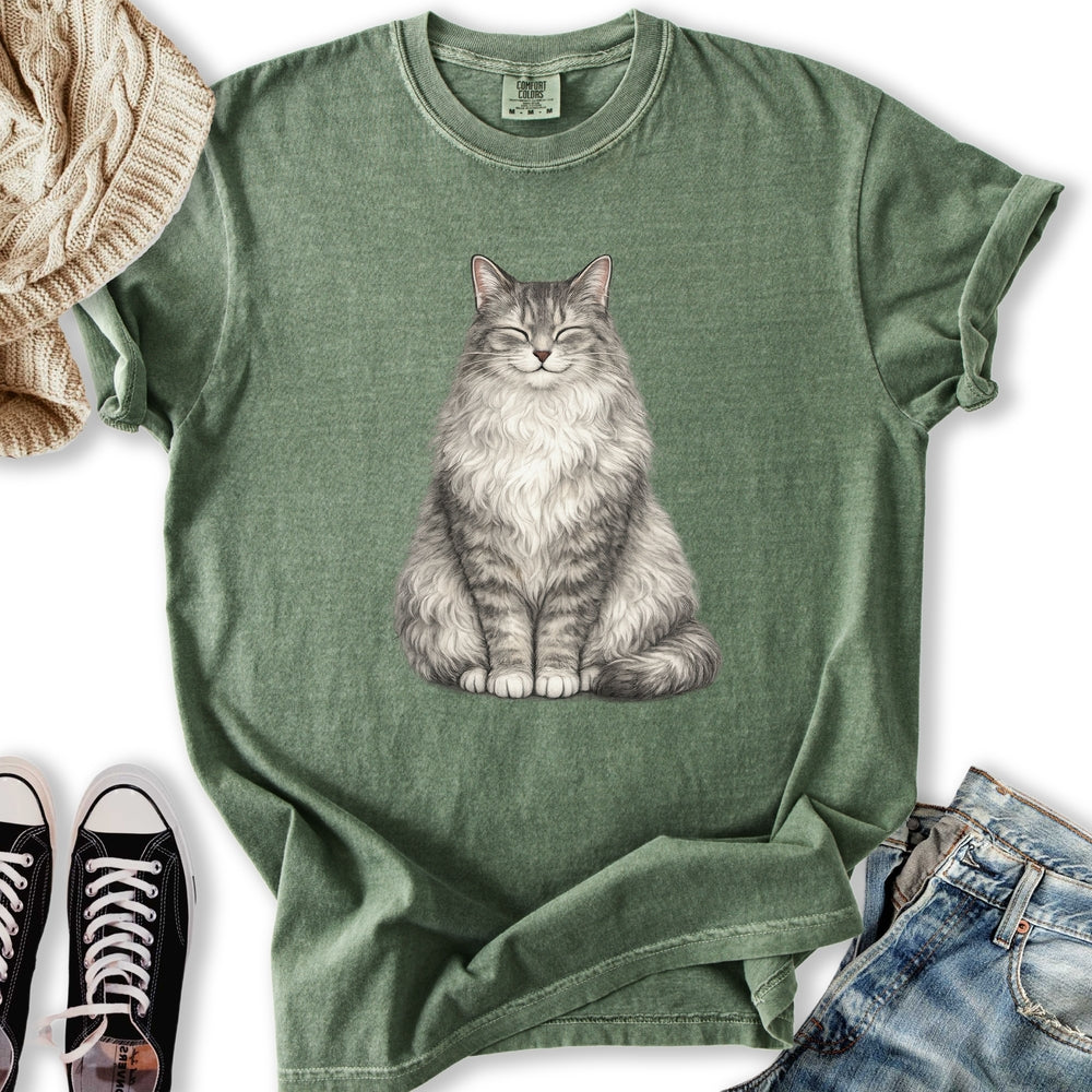 Smiling Longhair Tabby - Adult & Kids T-Shirts, Sweatshirts & Hoodies apparel design preview 1