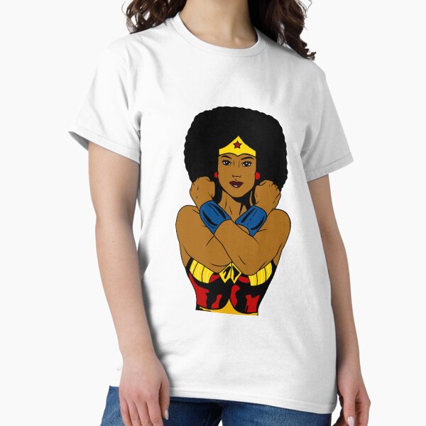Strong Black Superhero Woman Afro Melanin - Adult & Kids T-Shirts, Sweatshirts & Hoodies apparel design preview 1