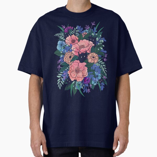 Wild Flowers (on Blue) - Adult & Kids T-Shirts, Sweatshirts & Hoodies apparel design preview 1