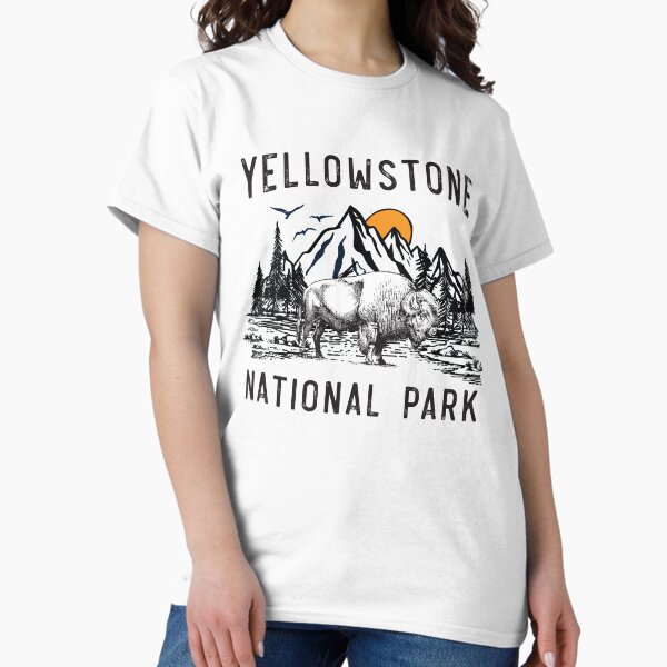 Vintage Yellowstone National Park Wyoming Mountains - Adult & Kids T-Shirts, Sweatshirts & Hoodies apparel design preview 1