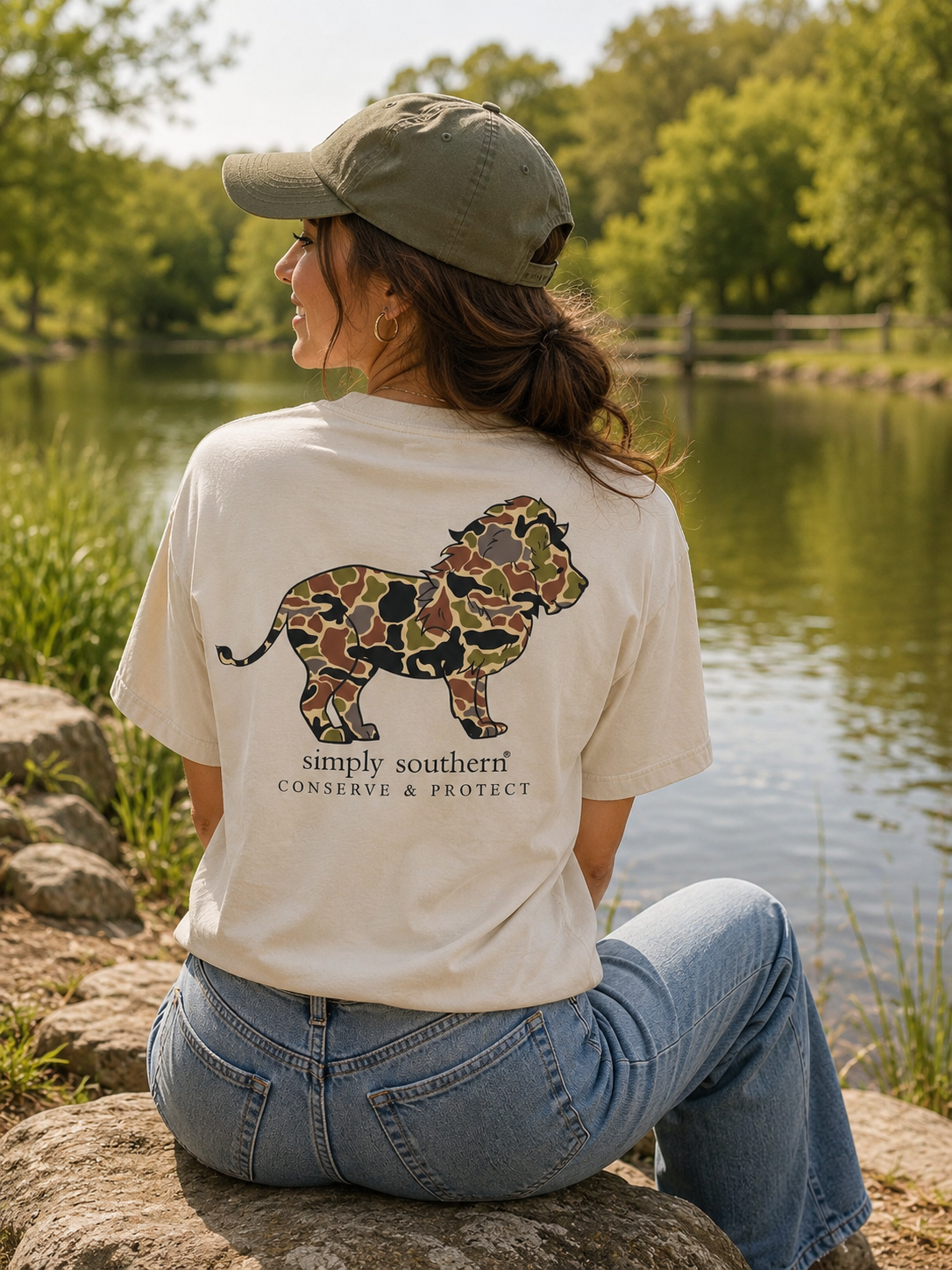 Simply Southern Lion Tracker Camo Clay - Adult & Kids T-Shirts, Sweatshirts & Hoodies apparel design preview 1