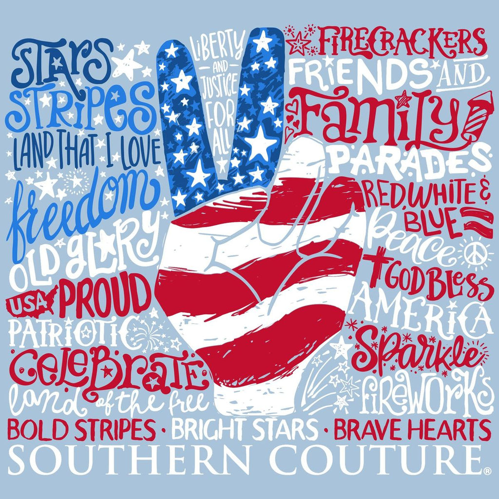 Southern Couture Classic Stars Stripes Peace USA - Adult & Kids T-Shirts, Sweatshirts & Hoodies apparel design preview 2