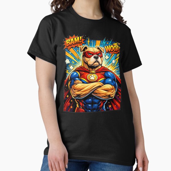 Superhero Dog Comic "BAM! WOOF!" - Adult & Kids T-Shirts, Sweatshirts & Hoodies apparel design preview 1