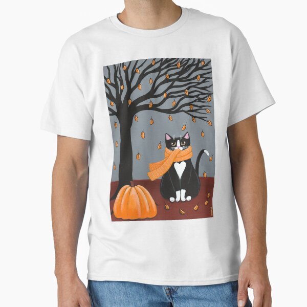 Autumn Tuxedo Cat - Adult & Kids T-Shirts, Sweatshirts & Hoodies apparel design preview 1