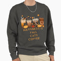 Happiness Is Fall Cats And Coffee - Adult & Kids T-Shirts, Sweatshirts & Hoodies apparel design preview 1