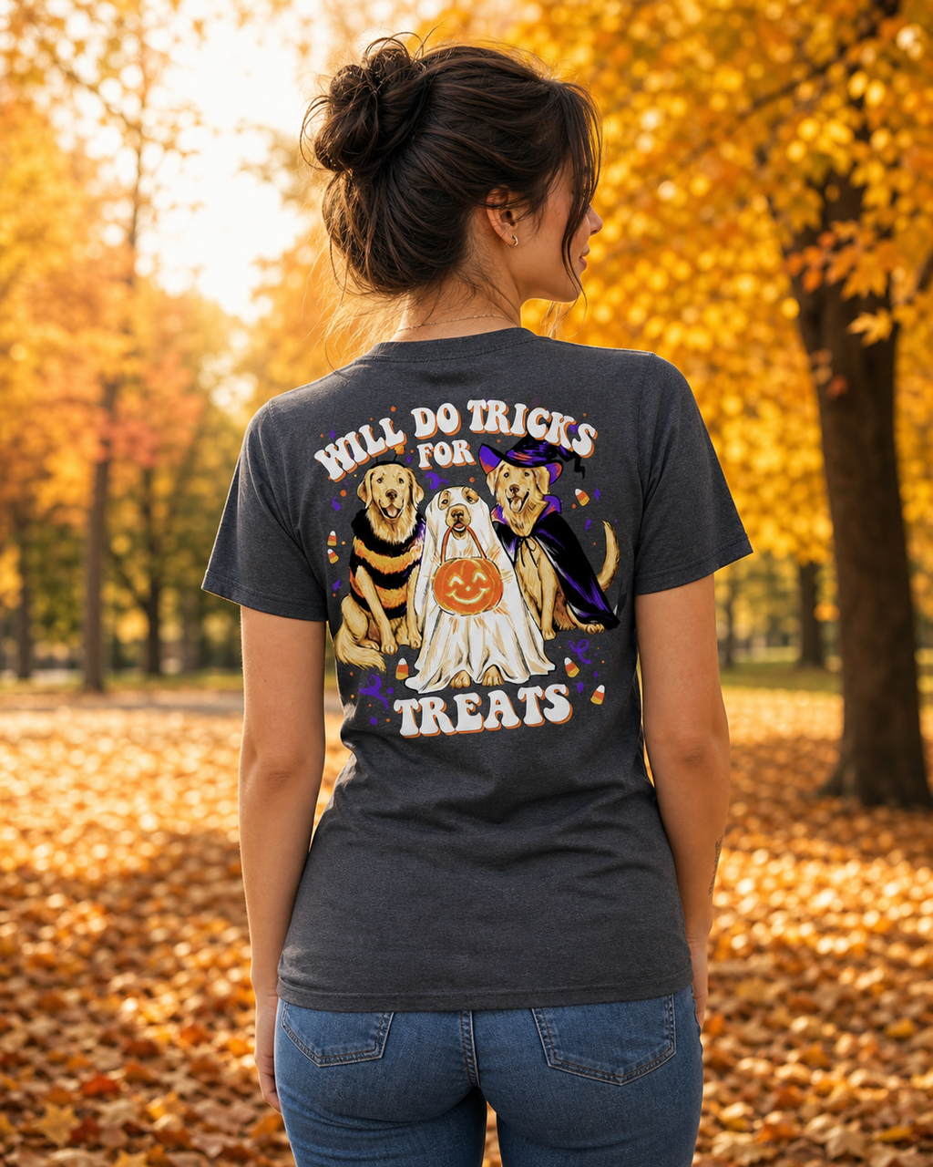 Southern Attitude Tricks For Treats Fall - Adult & Kids T-Shirts, Sweatshirts & Hoodies apparel design preview 1