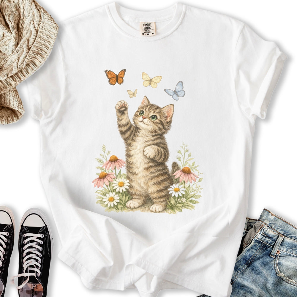 Vintage Garden Kitten - Adult & Kids T-Shirts, Sweatshirts & Hoodies apparel design preview 1