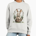 Cute Woodland Bunny Basket Snowdrop - Adult & Kids T-Shirts, Sweatshirts & Hoodies apparel design preview 1