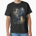 Bulldog Howling at the Moon Vintage 90s Retro Night - Adult & Kids T-Shirts, Sweatshirts & Hoodies apparel design preview 1