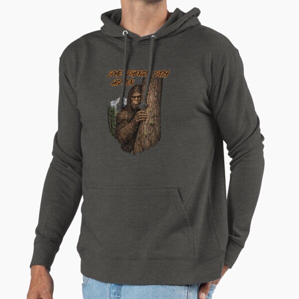 Sasquatch Bigfoot Hiding - Adult & Kids T-Shirts, Sweatshirts & Hoodies apparel design preview 1