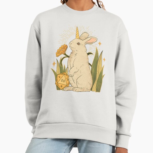 ALMIRAJ DND DICE: Cute Rabbit D20 - Adult & Kids T-Shirts, Sweatshirts & Hoodies apparel design preview 1