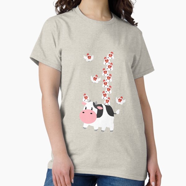 Cow and Chickens - Adult & Kids T-Shirts, Sweatshirts & Hoodies apparel design preview 1