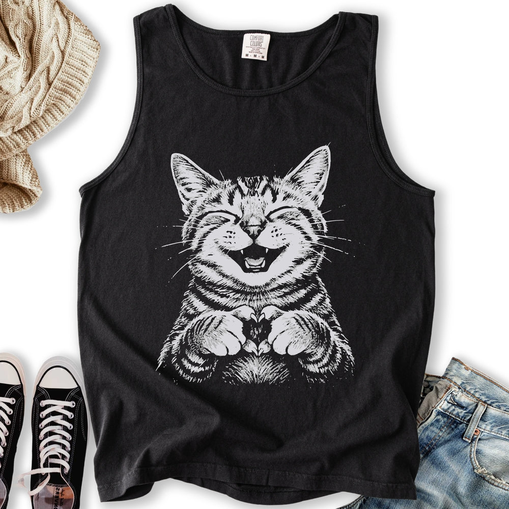 Cat Love Heart Tank - Adult & Kids T-Shirts, Sweatshirts & Hoodies apparel design preview 1