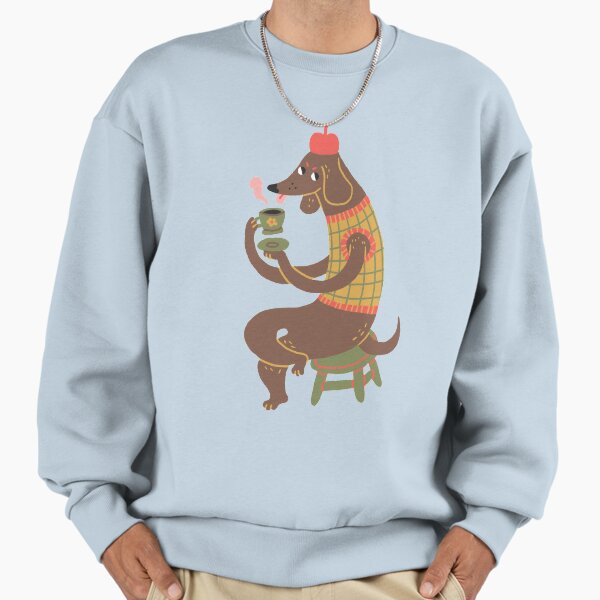 Sausage Dog and his Morning Coffee - Adult & Kids T-Shirts, Sweatshirts & Hoodies apparel design preview 1