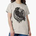 Two Ravens, Silhouette, Legendary Animals, Tribal, - Adult & Kids T-Shirts, Sweatshirts & Hoodies apparel design preview 1