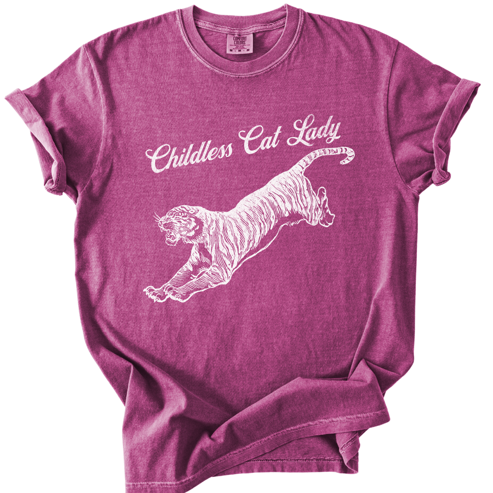 Childless Cat Lady Tiger - Adult & Kids T-Shirts, Sweatshirts & Hoodies apparel design preview 2
