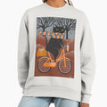 Black Cat Autumn Bicycle Ride - Adult & Kids T-Shirts, Sweatshirts & Hoodies apparel design preview 1
