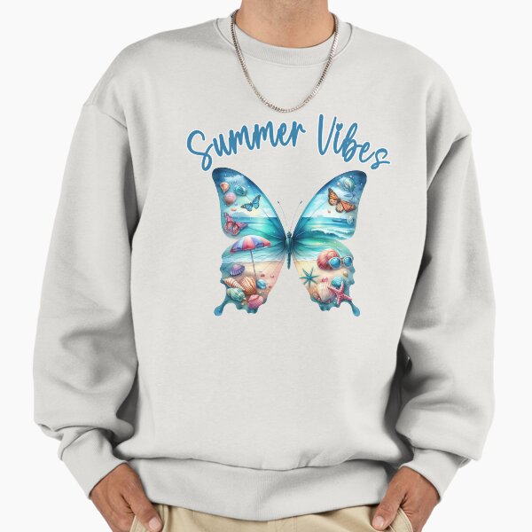 Summer Vibes Butterfly At The Beach - Adult & Kids T-Shirts, Sweatshirts & Hoodies apparel design preview 1