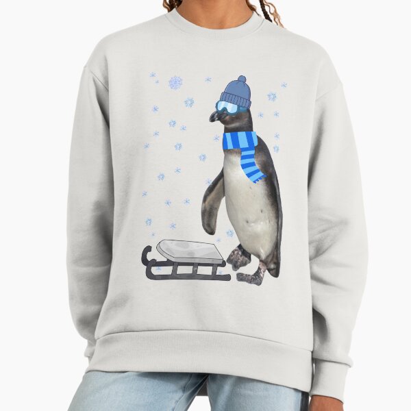 Penguin loves sledding - Adult & Kids T-Shirts, Sweatshirts & Hoodies apparel design preview 1