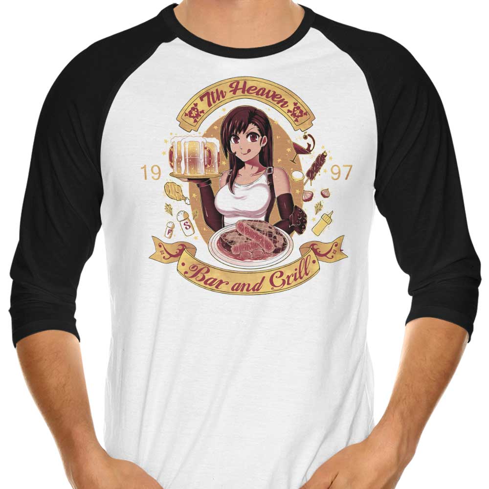 7th Heaven Bar and Grill 3/4 Sleeve Raglan - Adult & Kids T-Shirts, Sweatshirts & Hoodies apparel design preview 1