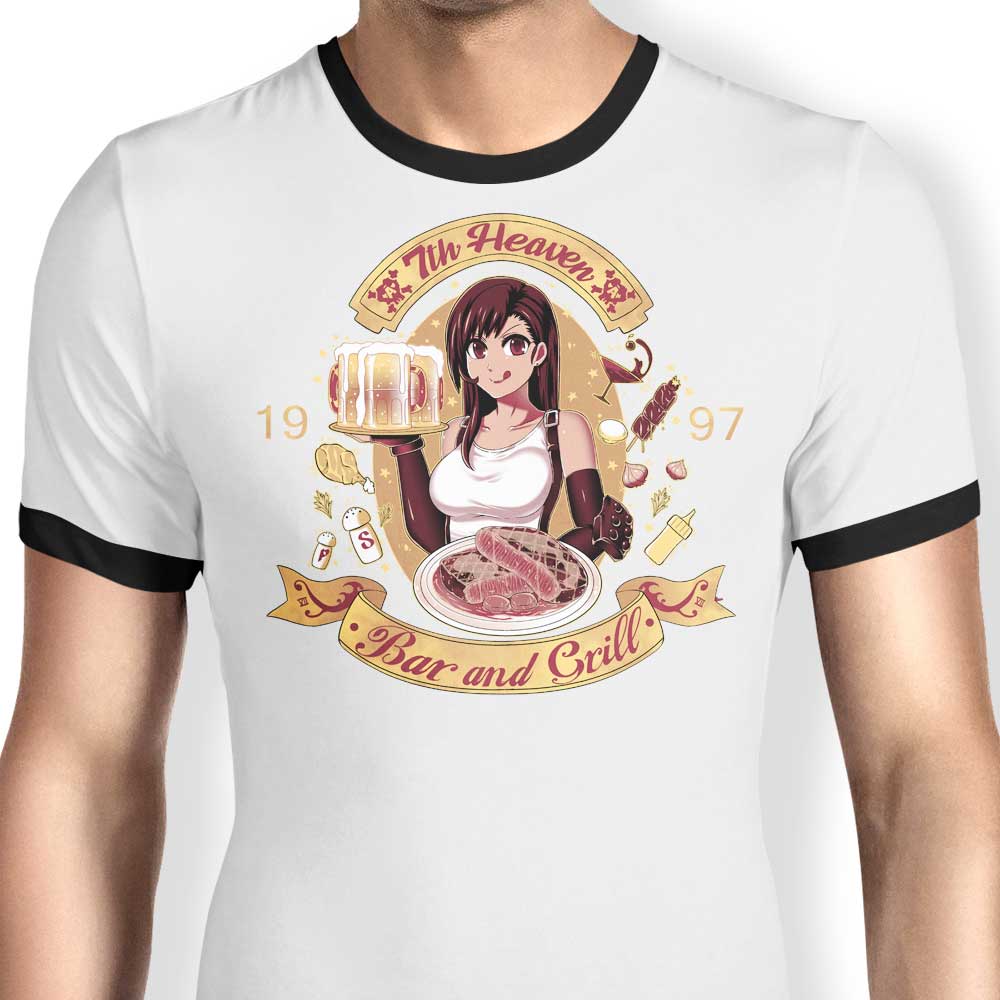 7th Heaven Bar and Grill Ringer - Adult & Kids T-Shirts, Sweatshirts & Hoodies apparel design preview 1