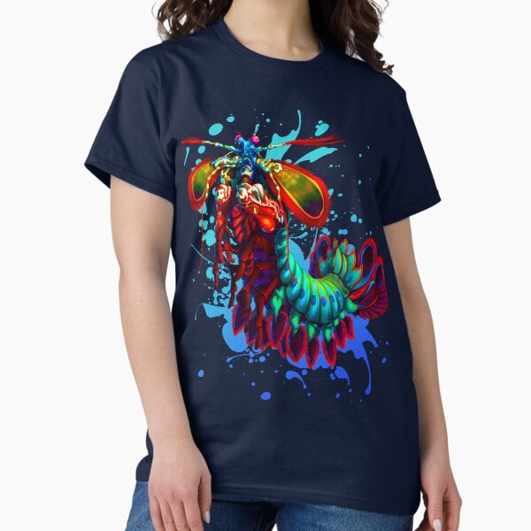 Rainbow Peacock Mantis Shrimp Blue Splash - Adult & Kids T-Shirts, Sweatshirts & Hoodies apparel design preview 1