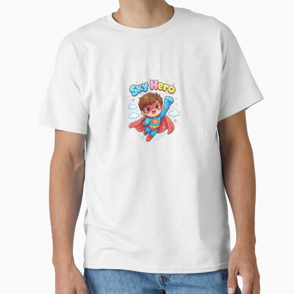 Cute Sky Hero Super Boy Kawaii Flying Superhero - Adult & Kids T-Shirts, Sweatshirts & Hoodies apparel design preview 1