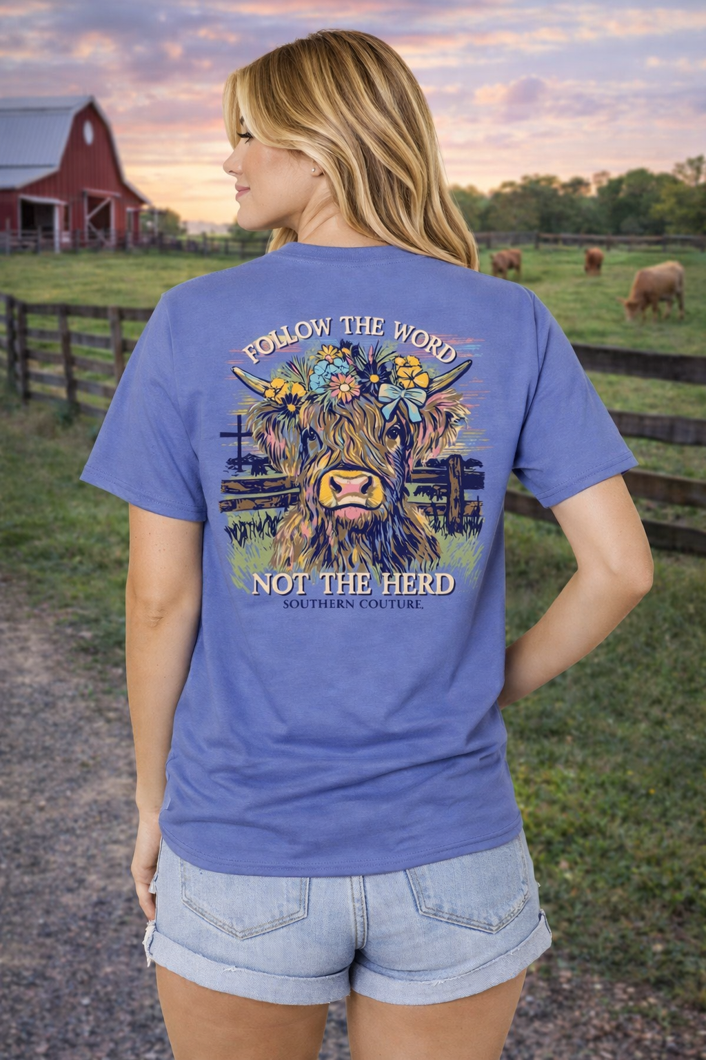 Southern Couture Classic Follow The Word Cow - Adult & Kids T-Shirts, Sweatshirts & Hoodies apparel design preview 1