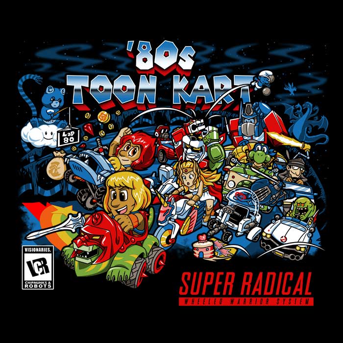 80's Toon Kart Men's Apparel - Adult & Kids T-Shirts, Sweatshirts & Hoodies apparel design preview 2
