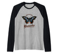 Antisocial Butterfly Raglan Baseball Sweatshirt - Aesthetic Graphic Unisex - T-Shirt, Sweatshirt, Hoodie
