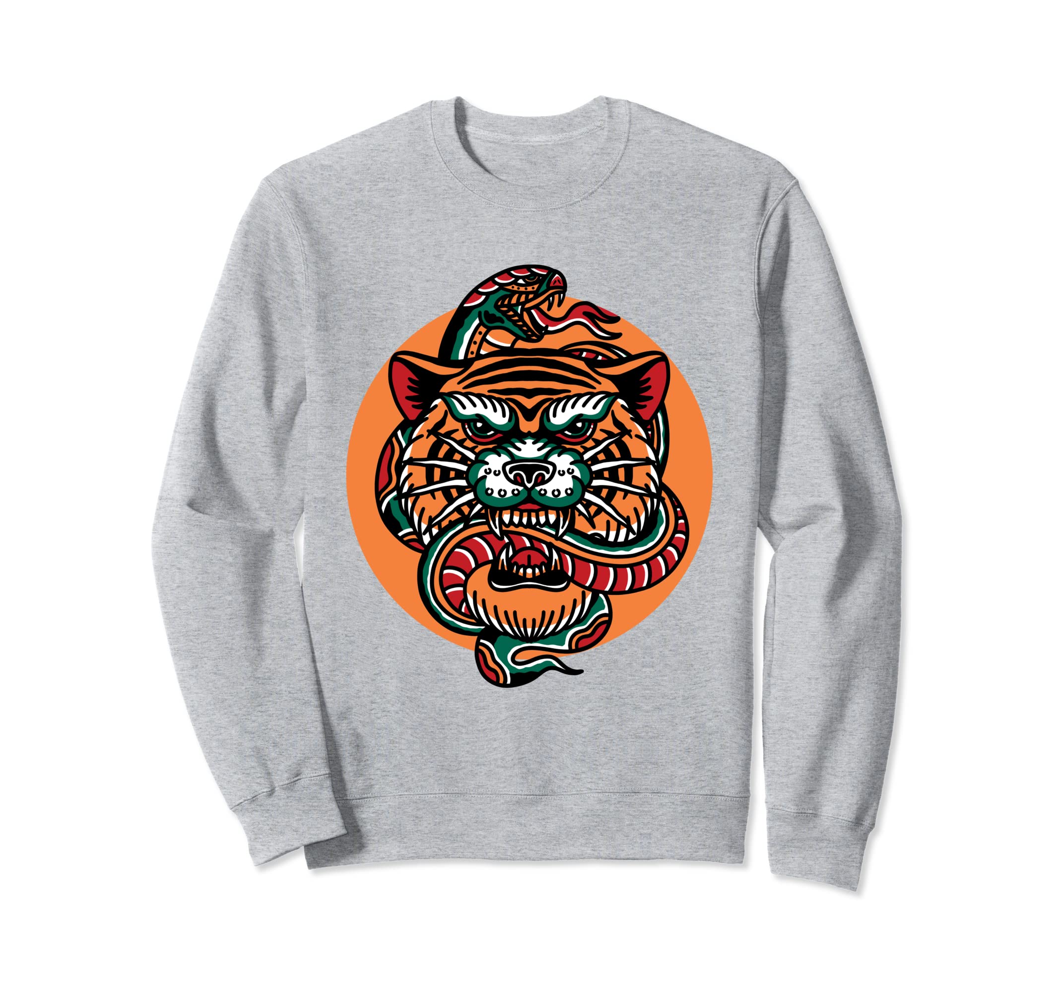 Tiger Snake Traditional Tattoo Flash Sweatshirt - Graphic Print Unisex - T-Shirt, Sweatshirt, Hoodie