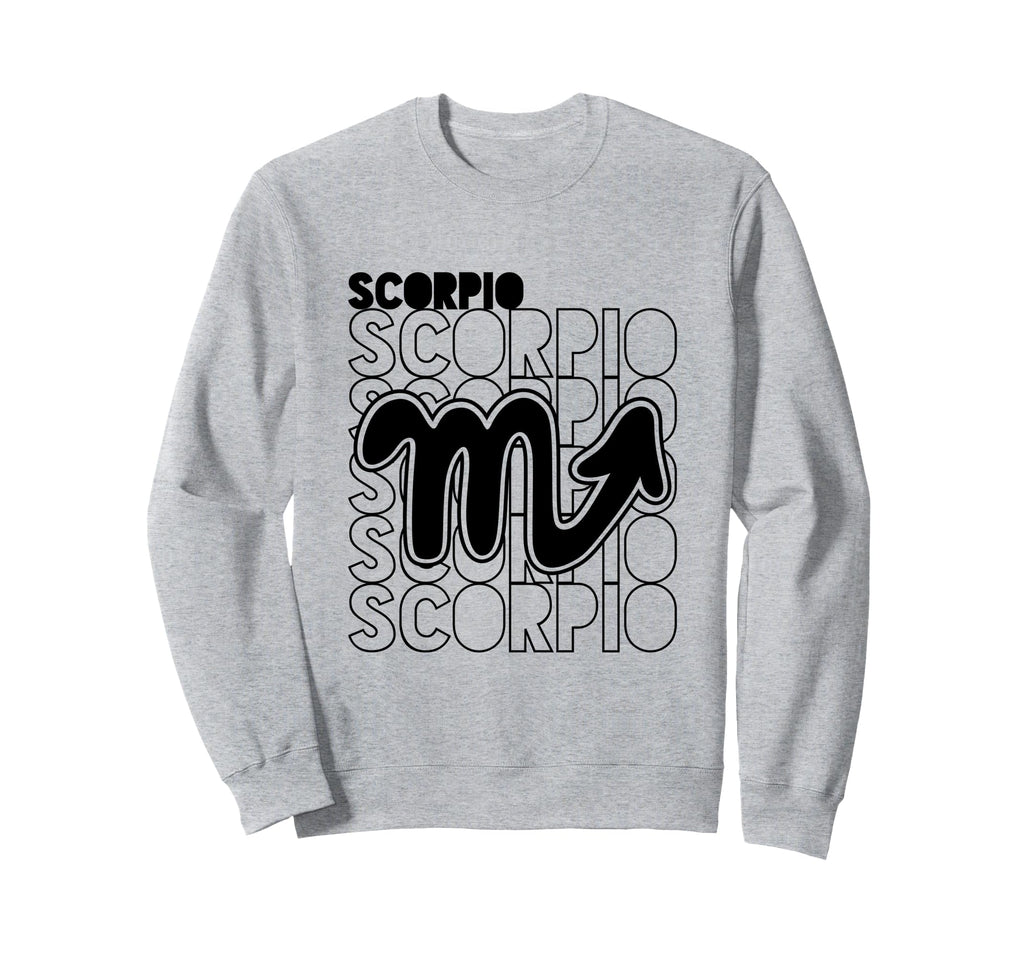 Scorpio Zodiac Typography Astrology Sweatshirt - Trendy Graphic Men Women - T-Shirt, Sweatshirt, Hoodie